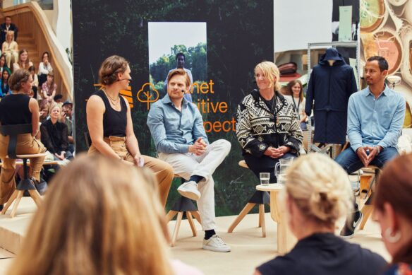 Panel discussion on investor support with Erik Karlsson, investment manager, H&M Group, Eva Karlsson, CEO at Houdini Sportswear, and Nikita Jayasuriya, General Manager Europe at The Mills Fabrica. Moderated by Christiane Dolva, H&M Foundation.